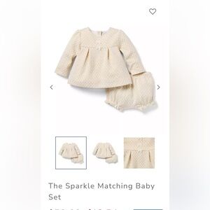 Janie and Jack the Sparkle Matching Set Cream Baby Girl Size 6-12 Months